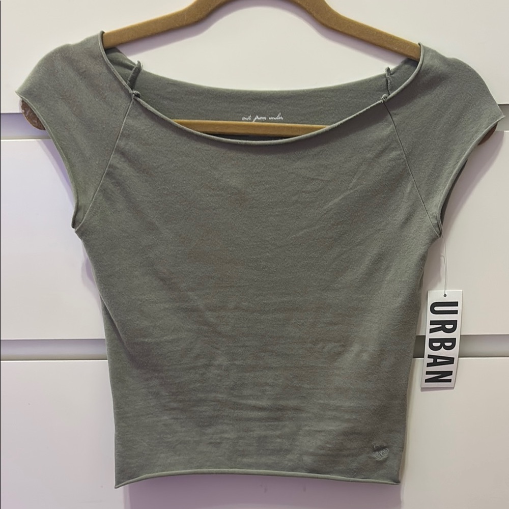 Urban Outfitters Women's Olive Crop Top